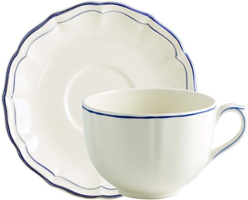 Tasse & soucoupe jumbo FILET CORAIL